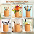 Bamboo Utensil Holder, Large Utensil Holders for Kitchen Counter, Bamboo Spoon and Chopstick Holder for Kitchen Decor, Flatware and Spatula Storag...