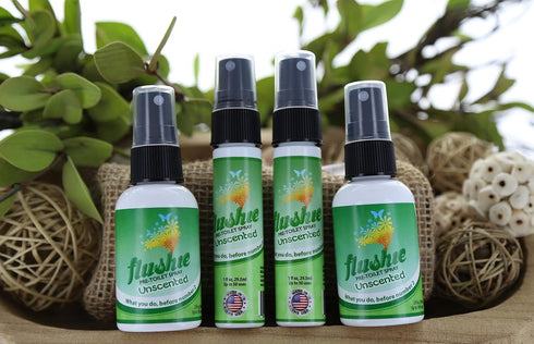 Flushie Pre-Toilet Spray 8-Ounce Bottle, Bathroom Deodorizer Perfect for Travel 8oz 1 Pack (Unscented, 1 Pack)...