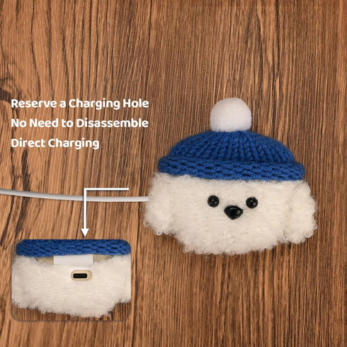 Plush Case Compatible with Sony Linkbuds S,Handmade Knitted Cartoon Headphone Case,Rechargeable Headphone Headphone Case,Creative Funny Cute Knitt...