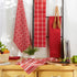 DII Assorted Woven Kitchen Set, Dishtowel, 18x28, Dishcloth, 13x13, Red, 5 Piece...
