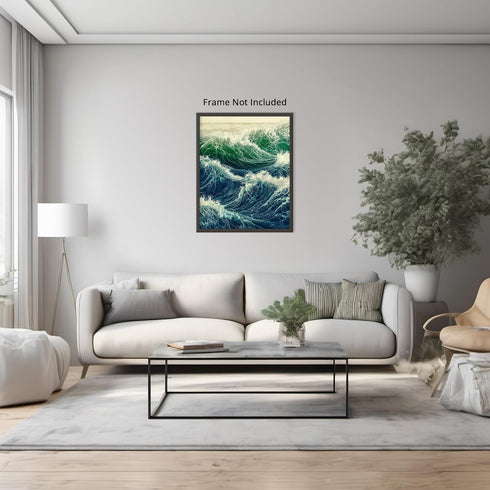 Posterizer 1 pcs-ocean waves-beautiful nature art work 6-Landscape & Nature Art-Coastal & Nautical Art-Decor for Home & Office- unframed wall art...