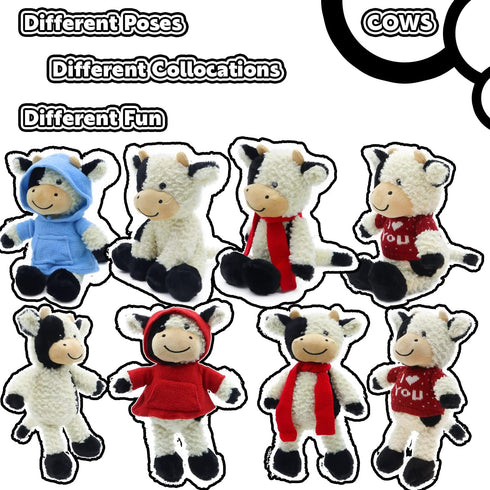 RELIGES 9" Cute Cow Stuffed Animals Soft Cuddly Cow Plush Stuffed Animal Birthday Gifts for Boys and Girls, Plush Animal Decorations (Cows - Stand...