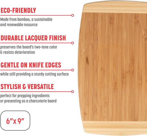 Joyce Chen Small Burnished Bamboo Cutting Board, 6x9 Inches...