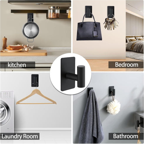 Nolimas Adhesive Towel Hooks, Heavy Duty Wall Hooks, Towel hooks for Bathrooms Adhesive, SUS304 Stainless Steel Waterproof Sticky Kitchen Hooks fo...