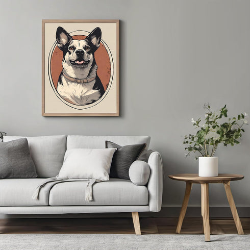 Posterizer 1 pcs- Beautiful black and white dog smiling-Art for Animal Lovers-Abstract & Modern Art- Gift for Men Women Entrepreneur Teens-Living ...