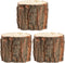 3pcs Bark Planter Wood Flower Container Wooden Barrel Bucket Flower Pot Rustic Plant Pot Succulent Cactus Vase for Party Decor...