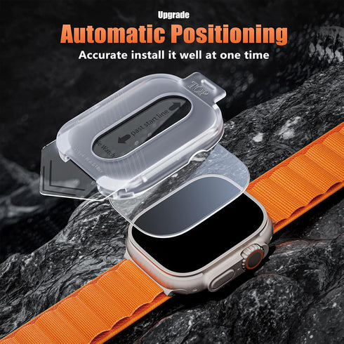 Adorve 2 Pack Screen Protector for Apple Watch Ultra 2 / Ultra 49mm, 9H Tempered Glass Film with Auto-alignment Installation Kit for iWatch Ultra,...