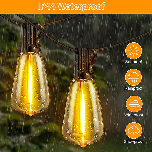 12Pack E17 LED Bulbs ST40 Replacement Light Bulbs, 0.6Watt Per Bulb, Waterproof Shatterproof Dimmable LED Replacement Bulbs for Indoor Outdoor Pat...