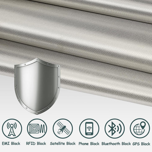 Fabric Craft Faraday Fabric Military Grade Conductive Material Protection with Tape (43.3" X 39.3", Sliver)...