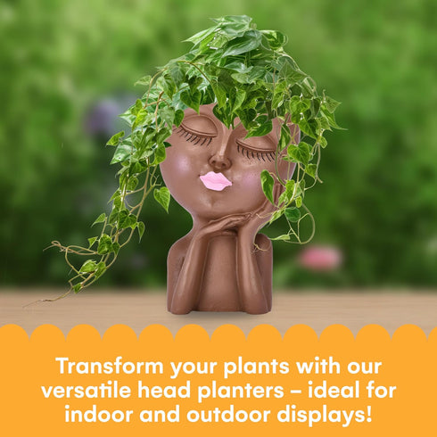Noa Store Face Planters Pots Head with Drainage - Planter Pots for Indoor Plants - Unique Succulent and Flower Potheads - Decorative Head Indoor/O...