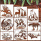 9 PCS Animal Stencils Wild Animal Stencils for Painting Reusable Deer Wolf Bear Owl Stencils Templates Large Jungle Animal Painting Stencils for P...