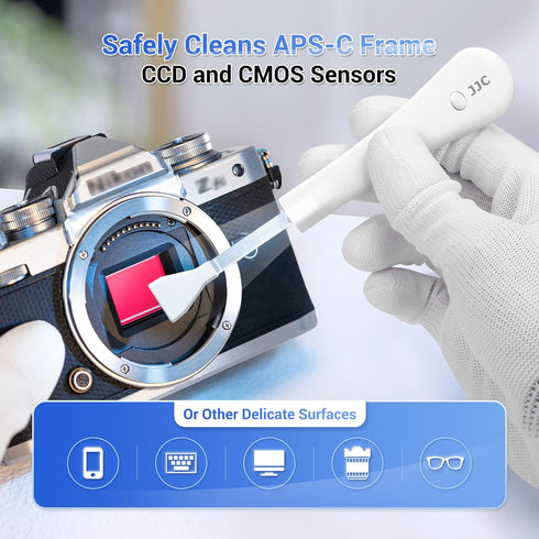 Upgraded Camera Sensor Cleanning Kit Cleaner Set with Bright Built in Light Cleaning Handle & 10PCS 16MM APS-C Sensor Cleaning Swabs & Sensor Clea...