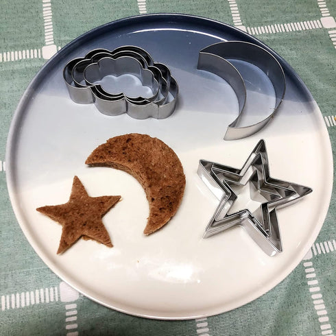Twinkle Twinkle Little Star Cookie Cutter Set-7 Piece-From 3.5" to 1.6"-Cloud, Star, Moon Cookie Cutters for Baby Shower Gender Reveal Birthday Ca...