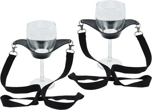 Fairly Odd Novelties Wine Glass Lanyard, Black, Set of 2 Funny Drinking Lifehack Gag Gift...
