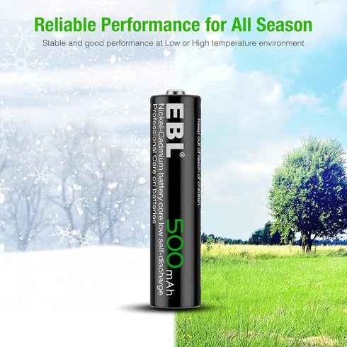 EBL Rechargeable AAA Batteries AAA Solar Battery for Outdoor Solar Lights Garden Light Replacement 1.2V 500mAh Battery AAA Size - 20 Packs...