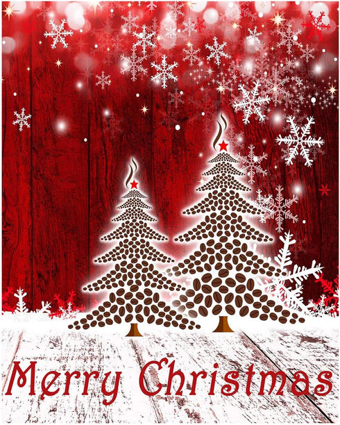 Merry Christmas Tree Red Garden Flag Winter Snowflake Double Sided Flags 12" x 18", Xmas Rustic Winter Snow Holiday New Year Small Garden Flag Ban...