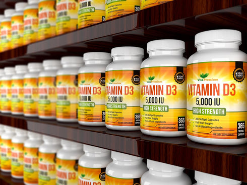 Vitamin D 5000 IU, 365 Easy to Swallow Softgels, High Strength Vitamin D3 5000 IU Supplement - Full Year Supply...