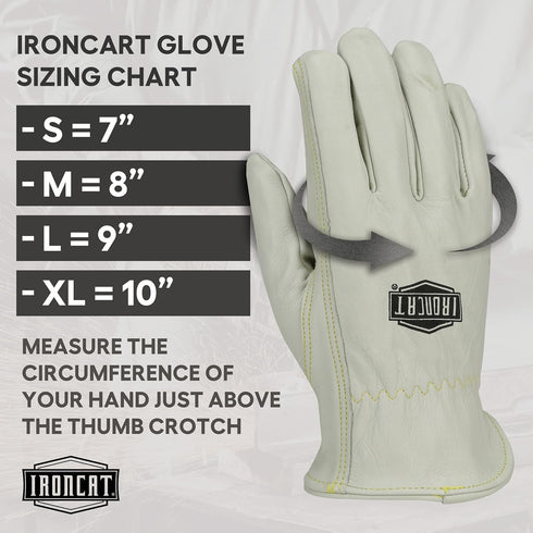 IRONCAT 6141 Kidskin TIG Welding Gloves – Medium, Kevlar Thread Welding Gloves with 4 in. Gold Cuff, Straight Thumb, Natural...
