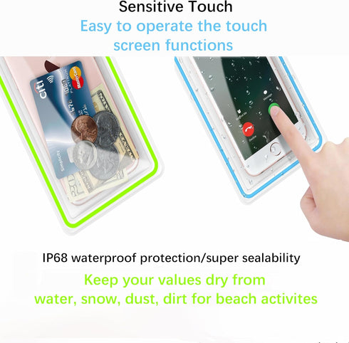 Universal Waterproof Phone Pouch, 4 Pack Waterproof Phone Case Dry Bag with Neck Strap Luminous Ornament for Water Games Protect iPhone 16 15 14 1...