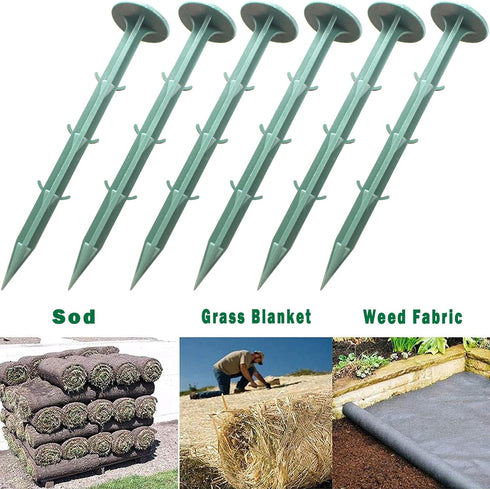 50/100/150 Pack 6 Inch Plastic Garden Lawn Stakes, Landscape Anchors Rustproof Spikes for Ground Lawn Edging, Weed Fabric, Tarp, Christmas Yard De...