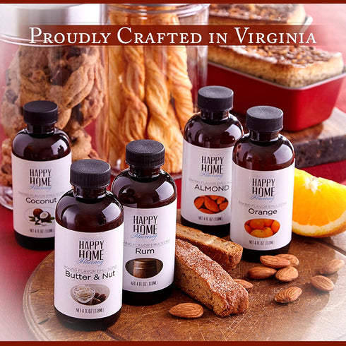 Happy Home Flavoring Imitation Rum Baking Flavor Emulsion - Certified Kosher, 4 oz....