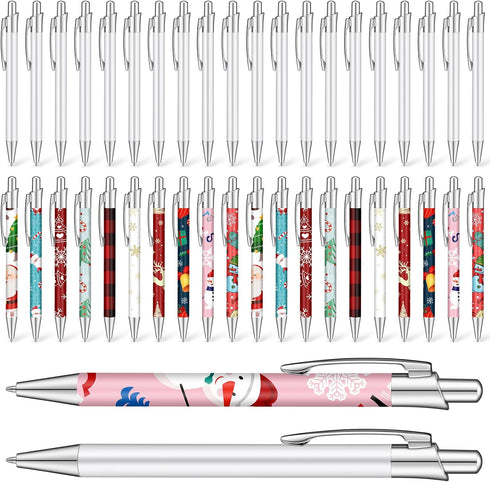 Yexiya Sublimation Pens Blank Heat Transfer Pen Sublimation Ballpoint Pen with Shrink Wrap White Aluminum Customized Clip Pen School Supplies for ...