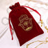 ARTSY CRAFTS 6x9" Hamsa Hand Velvet Jewelry Pouch Gift Bags, Fatima Hand Evil Eye Velvet Drawstring Oracle Tarot Card Rune bags Dice Bag (Rose Red...