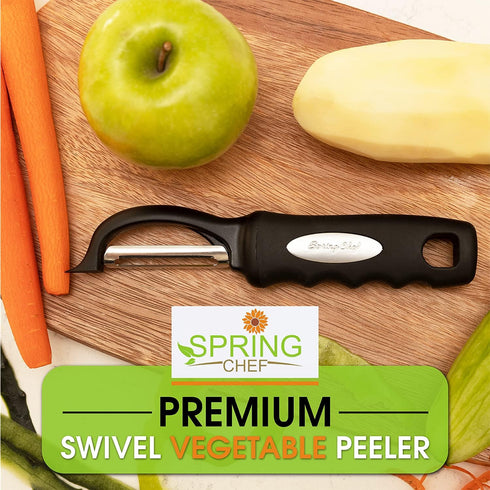 Spring Chef Premium Swivel Vegetable Peeler, Soft Grip Handle and Ultra Sharp Stainless Steel Blades - Perfect Kitchen Peeler For Veggie, Fruit, P...