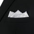 S&W SHLAX&WING Mens Pocket Square Satin Light Grey Silver Off White Checkered Rhomibic for Suit Jacket...