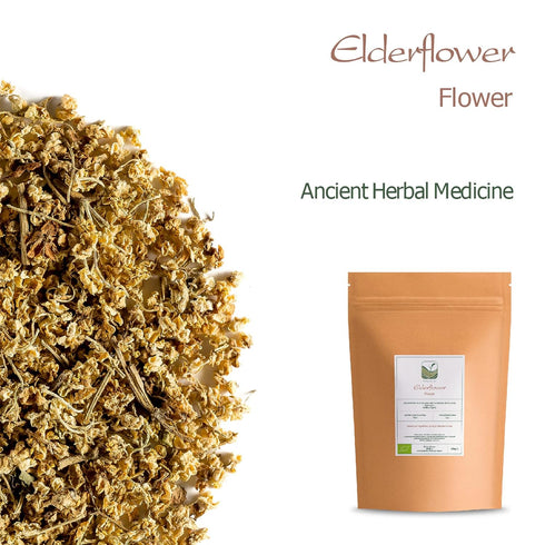 Organic Elderflower Tea Herbal - Elder Flower Blossom - Sambacus Blossoms - Elder Flowers Elderflowers Dried Organic Dried Elderflower Elder Flowe...