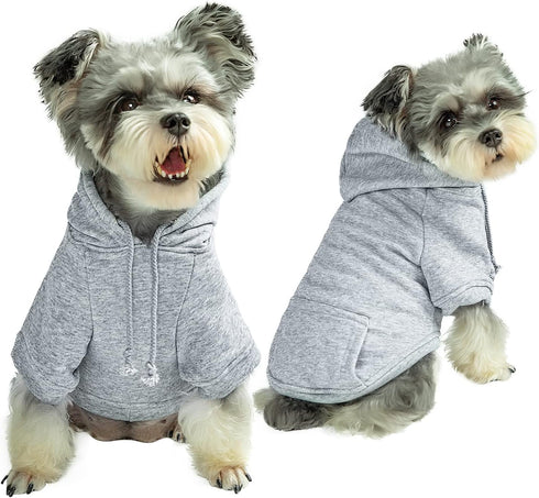 Pet Clothes for Dog, Dog Hoodies Sweatshirt with Hood and Pockets for Small Dogs (Grey Dog Hoodie, Large)...