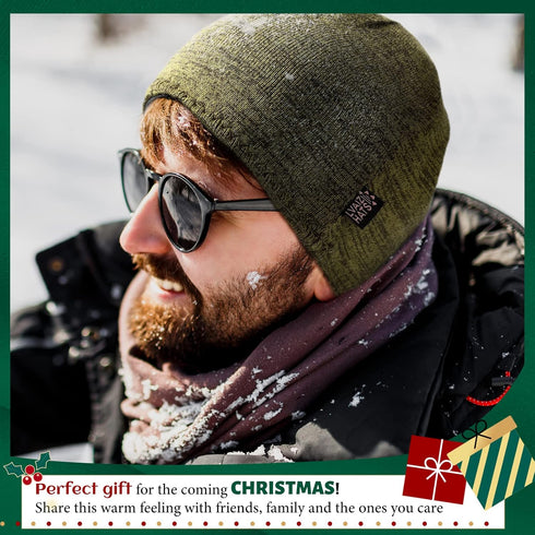 Lvaiz Winter Fleece Lined Knitted Beanie Hats for Men Reversible Windproof Watch Hat Warm Skull Cap for Women...
