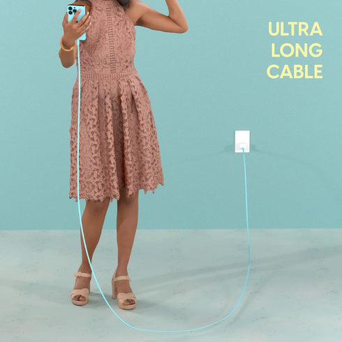 TALK WORKS Flat Lightning Charging Cable Compatible w/iPhone 14/Plus/Pro/Pro Max, 13/Mini/Pro/Pro Max, 12/Pro/Pro Max/Mini, 11/Pro/Pro Max, XR, XS...