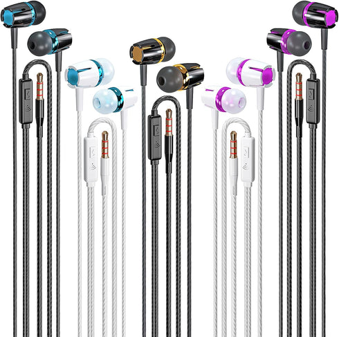 Rayleigh Wired Earbuds 5 Pack, Earbuds Headphones with Microphone, Earphones with Heavy Bass Stereo Noise Blocking, Compatible with iPhone, with i...