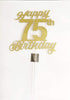 75th Birthday Cake Topper, Birthday Party Decorations with Premium Gold Glitter...