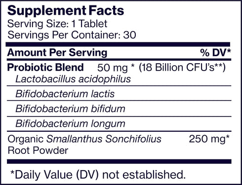 Tummy Tabs - Vanilla Probiotic with Prebiotics 18 Billion CFUs, 4 Probiotic Strains, Daily Probiotic Supplement, Non-GMO, Dairy-Free and Gluten Fr...