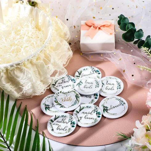 21 Pieces Bridal Buttons Wedding Party Button Pins Bridesmaid Pins Bride Family Gifts for Bachelorette Bridal Shower Party Supplies, 8 Designs...
