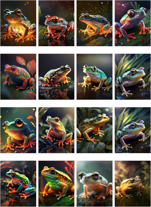 Decoupage Paper Pack (35 Sheets 6"x8") Amazing Frogs FLONZ Pictures Illustration Cards for Decoupage, Craft and Scrapbooking...
