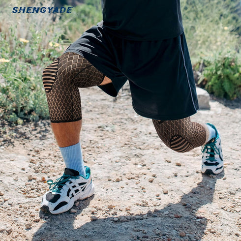 Copper Knee Braces for Knee Pain Men Women, Knee Compression Sleeve Copper Ions Infused Fiber for Hiking, Climbing, Arthritis, Meniscus Tear, ACL,...