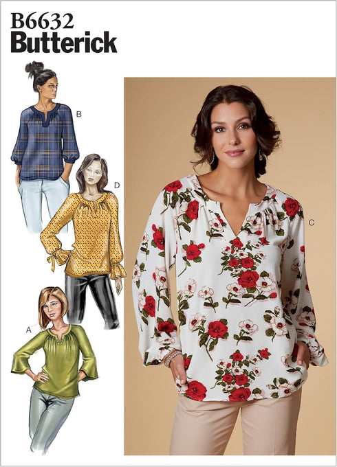 Butterick Patterns Butterick B6632 Loose Fit Women's Pullover Top Sewing Patterns, Sizes 14-22...