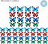 Butterfly Window Clings (36 pcs), Large Decals for Glass, Blue, Red, Orange, Teal, Anti Collision, Decorative, Reusable, Fade Resistant, Indoor Us...