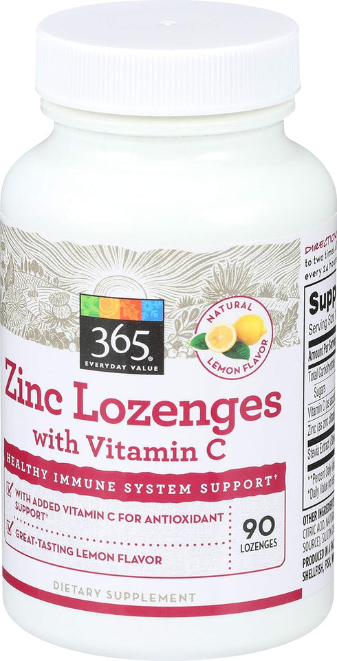 365 Everyday Value, Zinc Lozenge with Vitamin C, 90 ct...