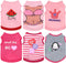 6 Pieces Dog Shirt Puppy Sweatshirt Pet Sleeveless Vest Girl Dog Clothes Doggy Female Apparel for Small to Medium Dogs Puppy Cat (Cute Patterns, S...