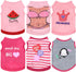 6 Pieces Dog Shirt Puppy Sweatshirt Pet Sleeveless Vest Girl Dog Clothes Doggy Female Apparel for Small to Medium Dogs Puppy Cat (Cute Patterns, S...