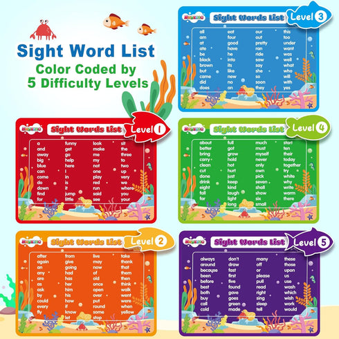 Wooden Magnetic Sight Word Fishing Game for Toddlers, Alphabet Fish Catching Games Puzzle with Letters, Homeschool Sight Word Educational Toy for ...