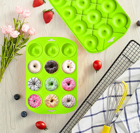 Silicone Donut Pan, Bite Size Silicone Donut Pans for baking, Mini Donut Pan, Mini Baking Pan for baking delicious donuts, Non-stick Bottom, Easy ...