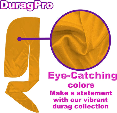 Silk Durag for Men and Women, Silky Satin Do Rag (Gold)...