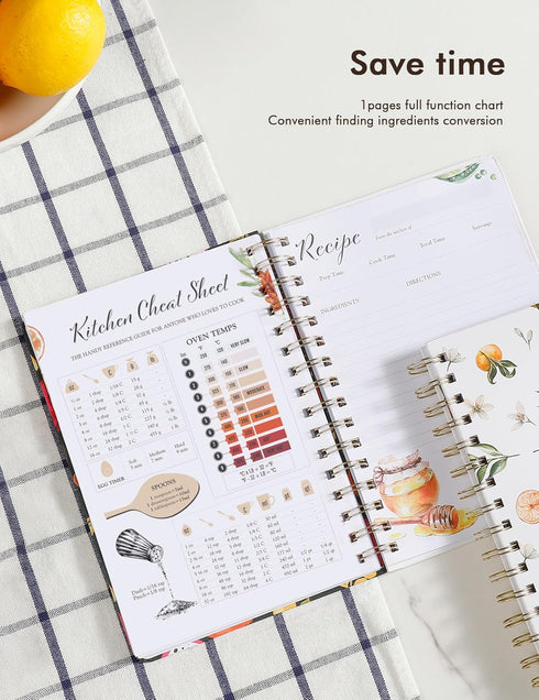 Recipe Book Waterproof Hardcover to Write in Your Recipes,Simplified Family Recipe Notebook for the Chef at Home, Recipe Journal Hold 120 Recipes?...