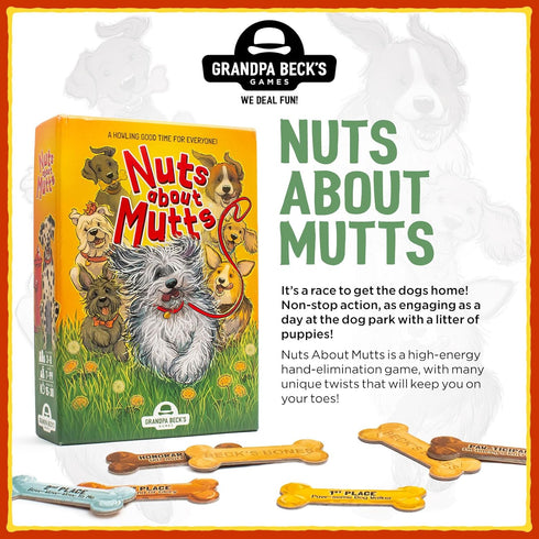 Grandpa Beck's Games Nuts About Mutts - Family-Friendly Hand-Elimination Card Game - for Kids, Teens, and Adults - from The Creators of Cover Your...