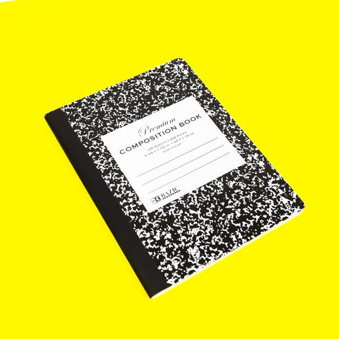 BAZIC Composition Book Wide Ruled 100 Sheet, Premium Black Marble Notebook, Writing Journal Comp Lined Notebooks for Office School, 1-Pack...